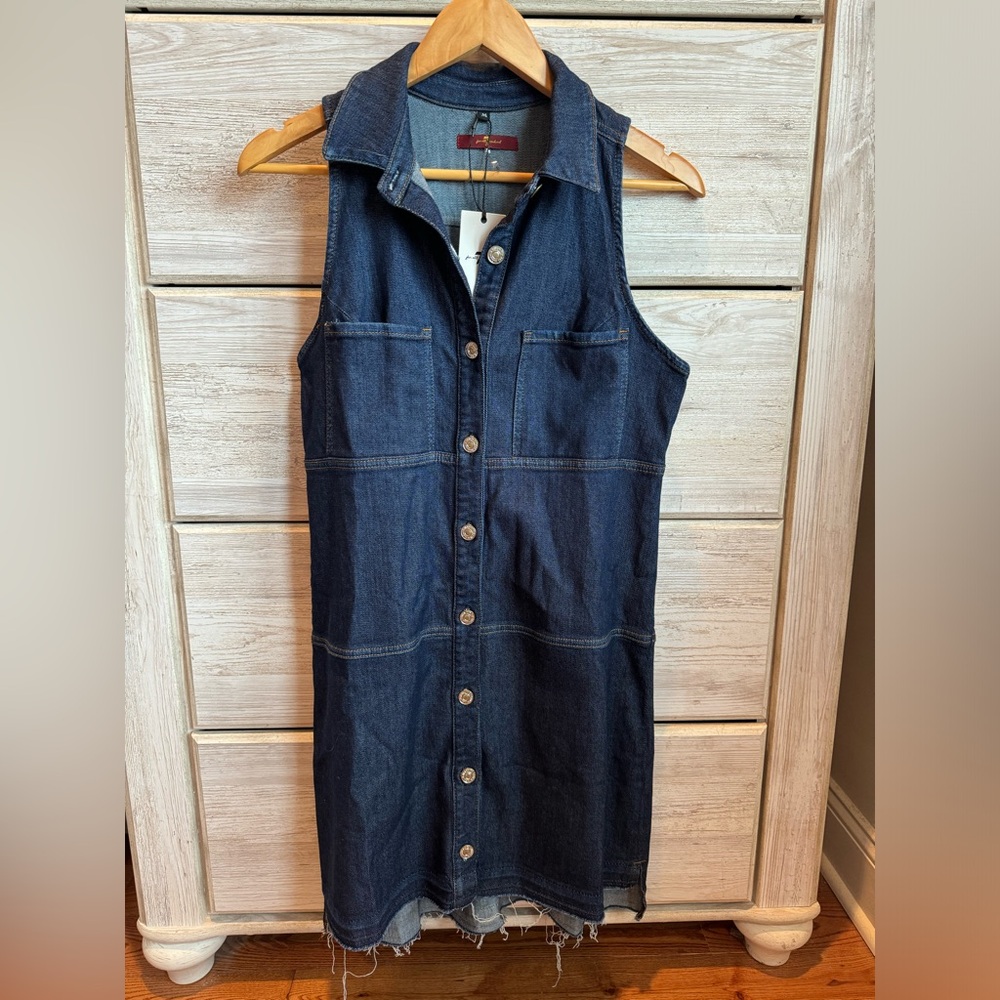 7 for all mankind sleeveless denim dress. Never worn.